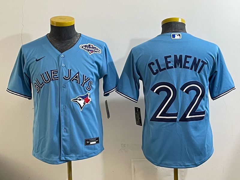 Youth 2025 Nike Toronto Blue Jays #22 Clement Light Blue Game MLB Jersey 02